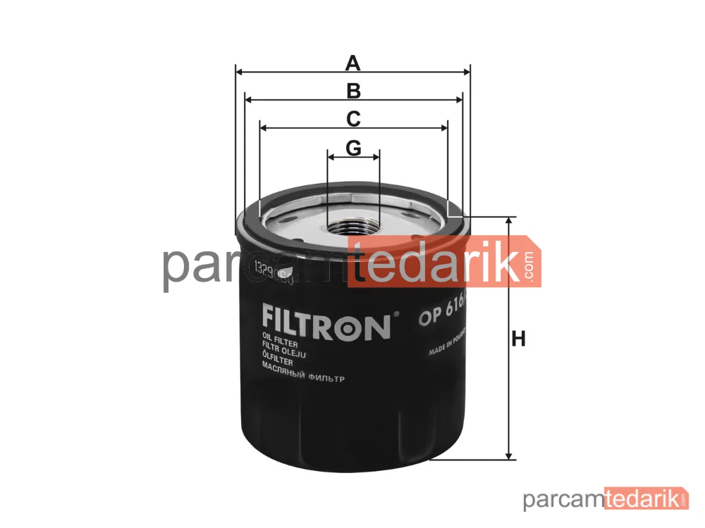 FILTRON OP616/3 | Yağ Filtresi — VW Golf VII, VW Golf VII Variant, Seat Leon ST