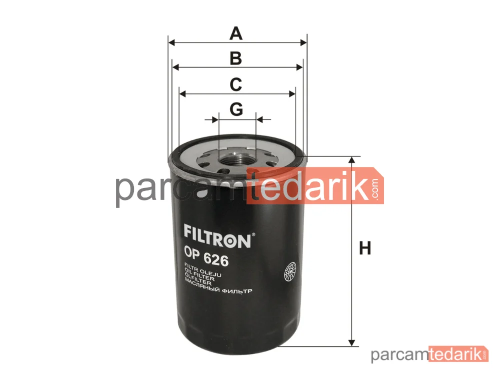 FILTRON OP626 | Yağ Filtresi — MAN LION´S Classic, MAN SL II, MAN LION´S CITY
