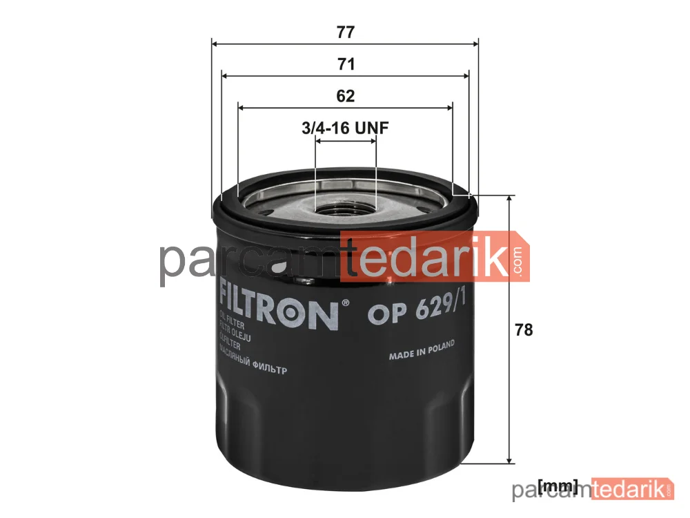 FILTRON OP629/1 | Yağ Filtresi — Ford Focus III Turnier, Ford Focus III, Ford C-Max II