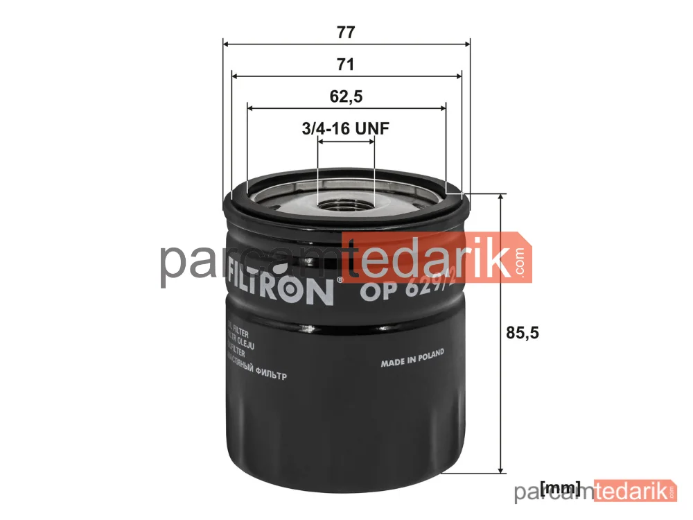 FILTRON OP629/2 | Yağ Filtresi — Ford Focus III, Ford Focus III Turnier, Ford Fiesta VII