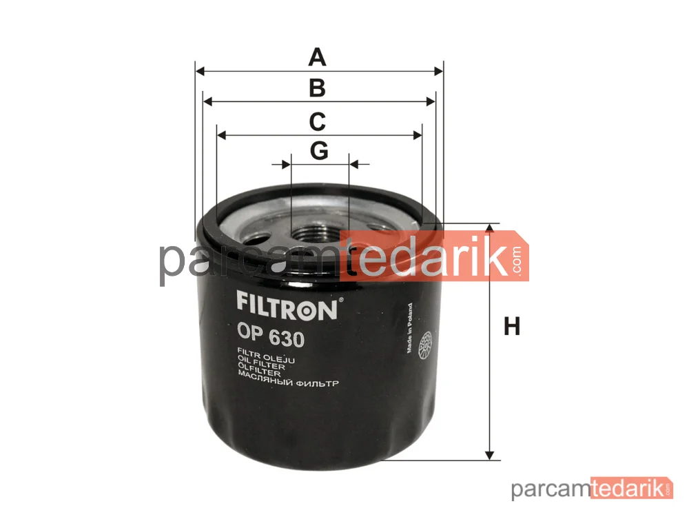 FILTRON OP630 | Yağ Filtresi — Opel Astra F Kombi Van, Opel Astra F Sedan, Opel Astra F Station wagon