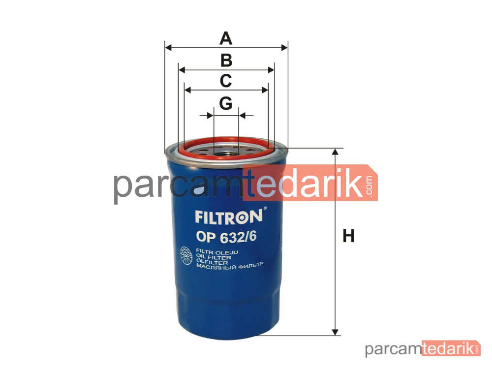 FILTRON OP632/6 | Yağ Filtresi — Hyundai Santa FÉ II, Hyundai Tucson, Kia Sportage II
