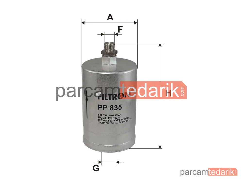 FILTRON PP835 | Yakıt Filtresi — Mercedes-Benz 190, Mercedes-Benz 124 Sedan, Mercedes-Benz 124 T-Model