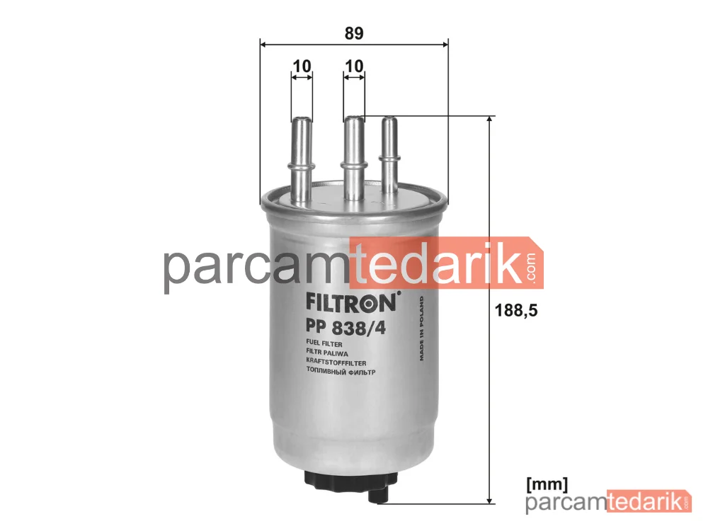 FILTRON PP838/4 | Yakıt Filtresi — Hyundai Terracan, Jaguar X-TYPE I, Ford Focus I Kombi Van