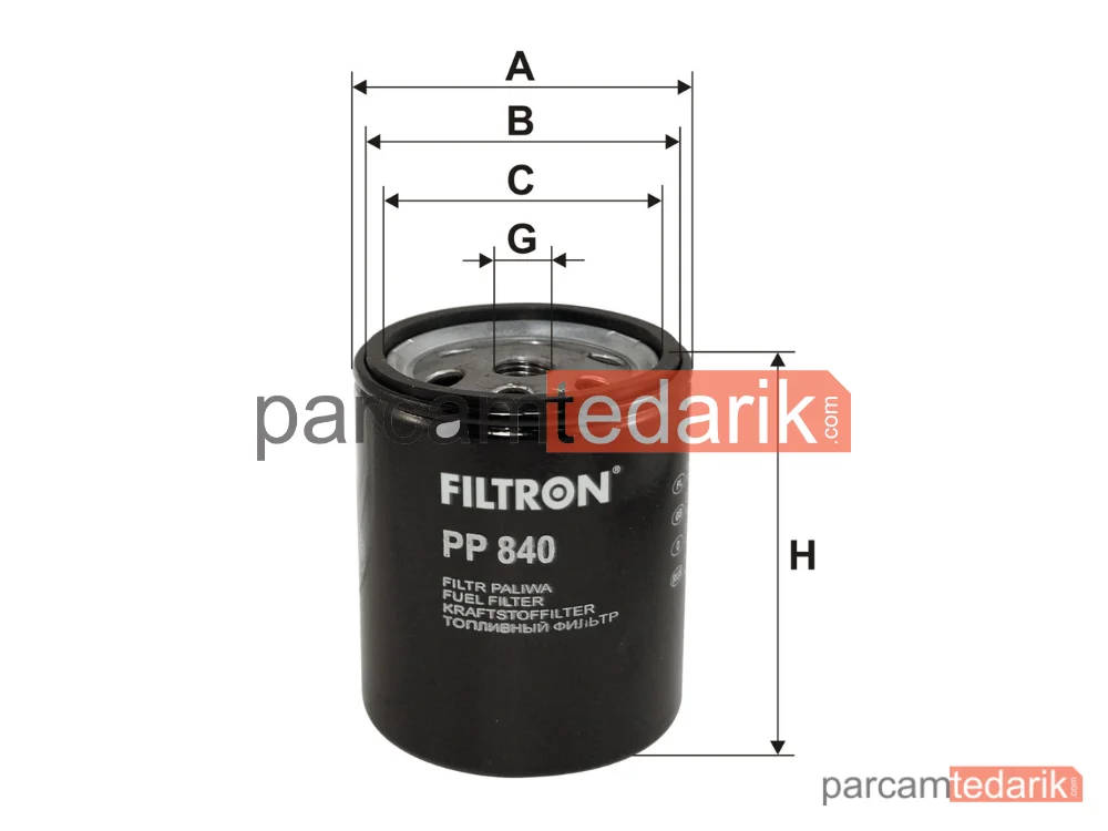 FILTRON PP840 | Yakıt Filtresi — Mercedes-Benz 123 Sedan, Mercedes-Benz 123 T-Model, Mercedes-Benz 124 T-Model