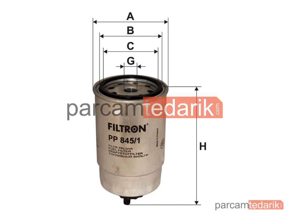 FILTRON PP845/1 | Yakıt Filtresi — Scania 3 - series, Fendt Farmer, Deutz-FAHR DX