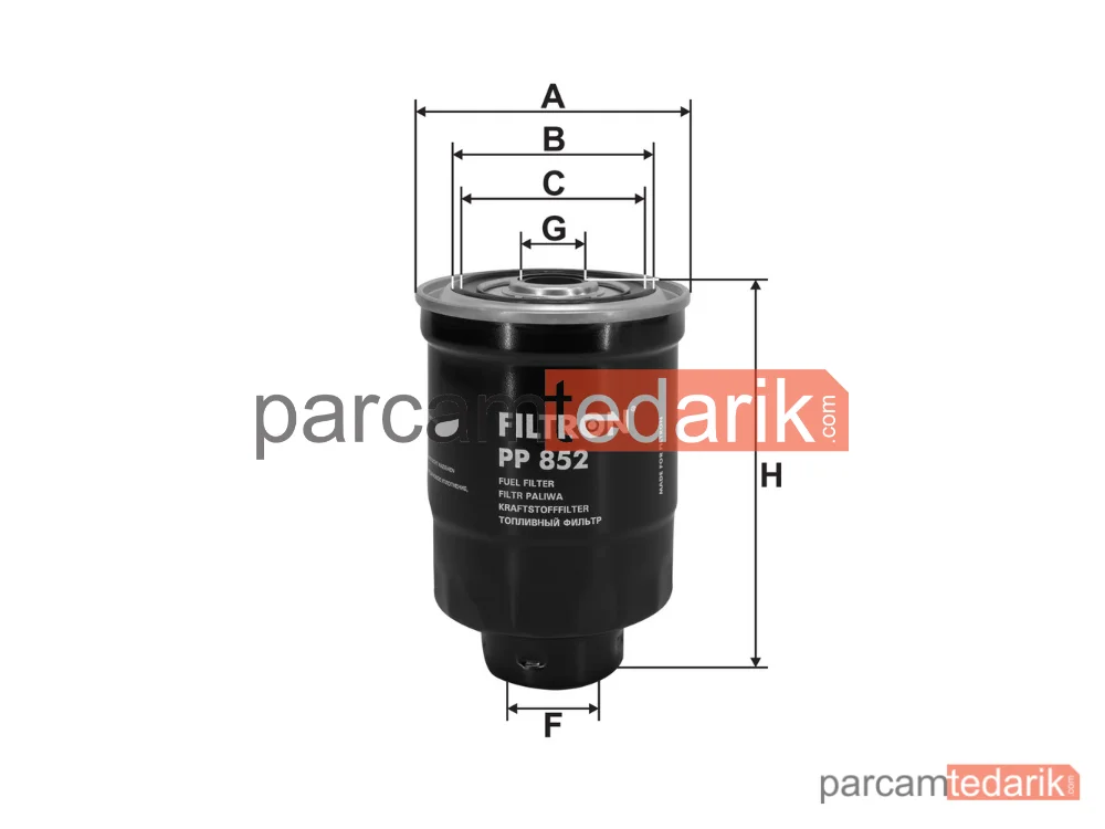 FILTRON PP852 | Yakıt Filtresi — Hyundai H-1 / Starex Minibüs/Otobüs, Mitsubishi L200, Isuzu Trooper I