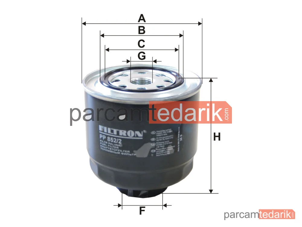 FILTRON PP852/2 | Yakıt Filtresi — Mitsubishi L200 / Triton, Mitsubishi L200 / Triton Platform şasi
