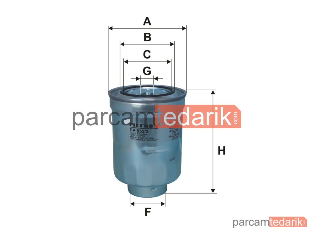 FILTRON PP852/3 | Yakıt Filtresi — Toyota Land Cruiser Prado, Mitsubishi Outlander II, Subaru Outback