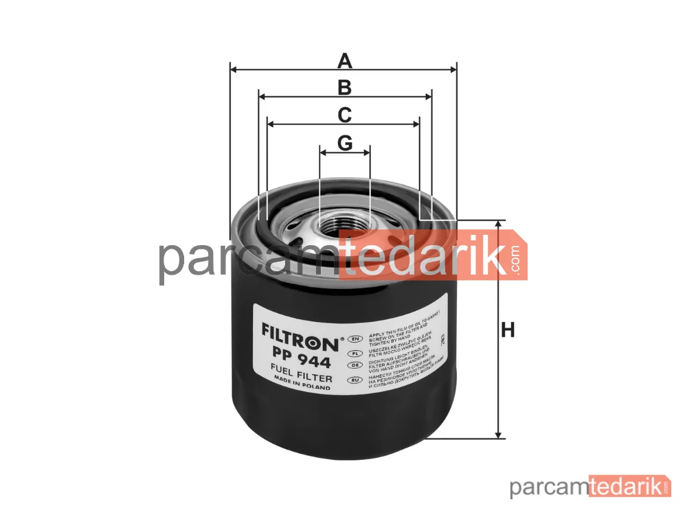 FILTRON PP944 | Yakıt Filtresi — Toyota Land Cruiser, Isuzu D-Max I, Nissan Patrol III/1 Hardtop