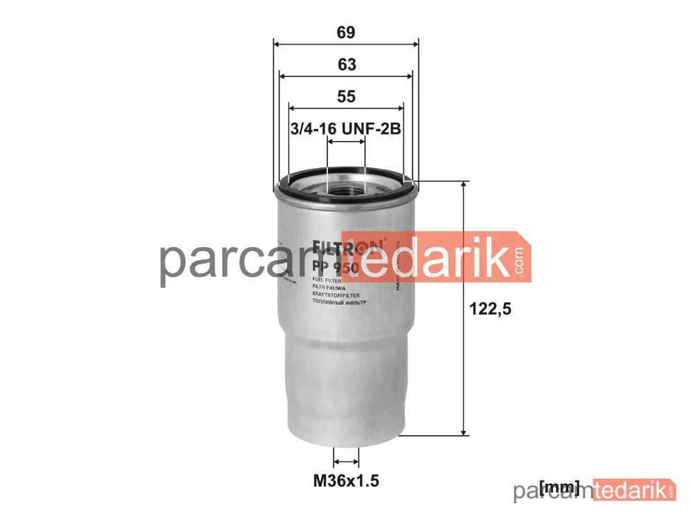 FILTRON PP950 | Yakıt Filtresi — Mazda 626 V, Mazda 626 V Hatchback, Toyota Avensis