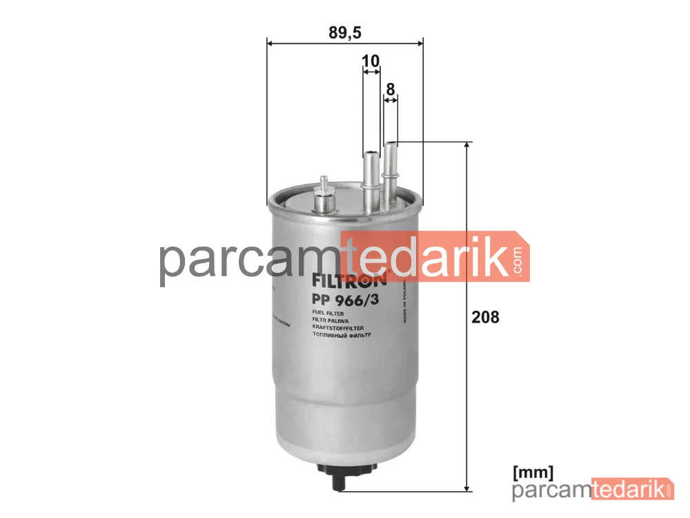FILTRON PP966/3 | Yakıt Filtresi — Fiat Bravo II, Alfa Romeo 159 Sportwagon, Fiat Grande Punto