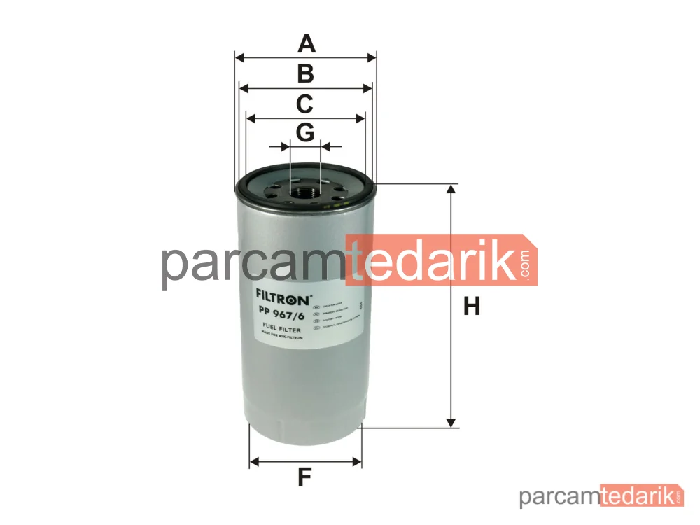FILTRON PP967/6 | Yakıt Filtresi — Scania R I, Mercedes-Benz Actros MP2 / MP3, Scania G I