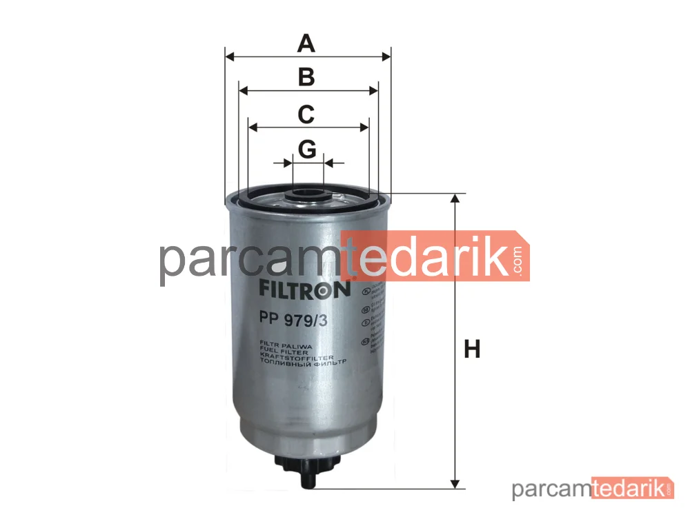 FILTRON PP979/3 | Yakıt Filtresi — Hyundai Santa FÉ II, Hyundai GETZ, Hyundai H-1 / Starex Minibüs/Otobüs