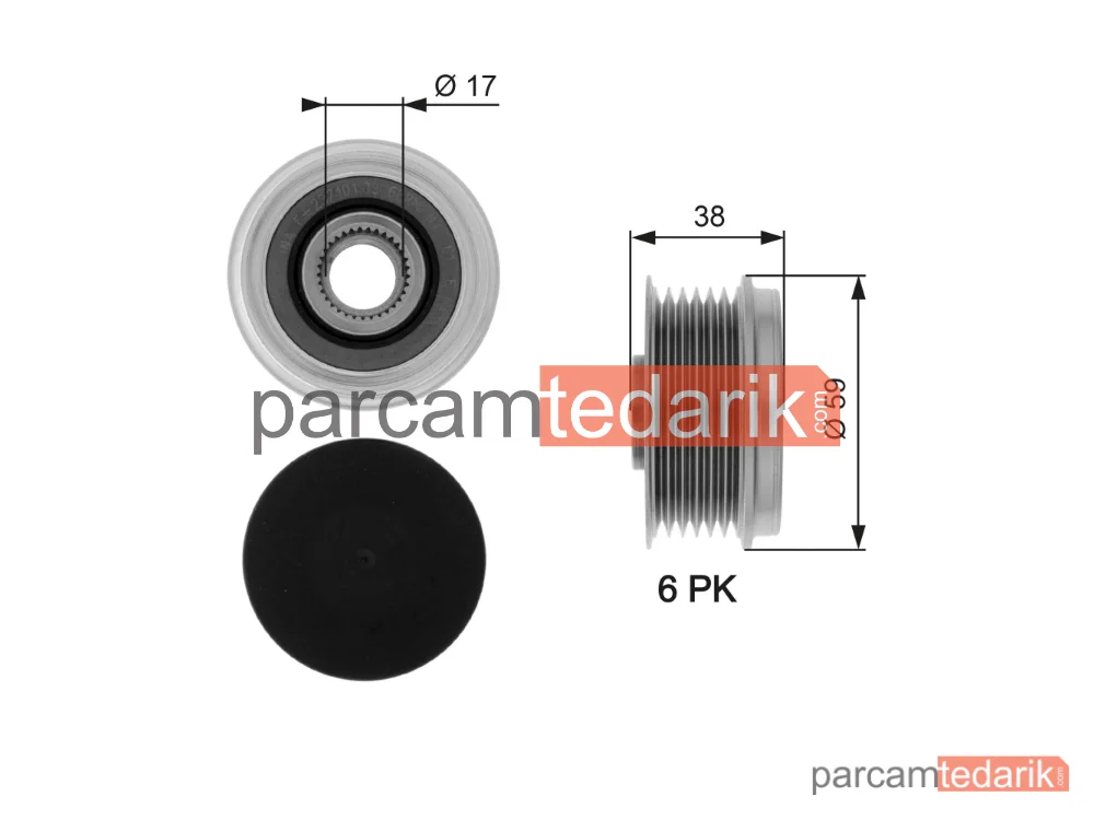 OAP7039 | Alternatör Kasnağı — Fiat Punto, Fiat Grande Punto, Fiat Panda