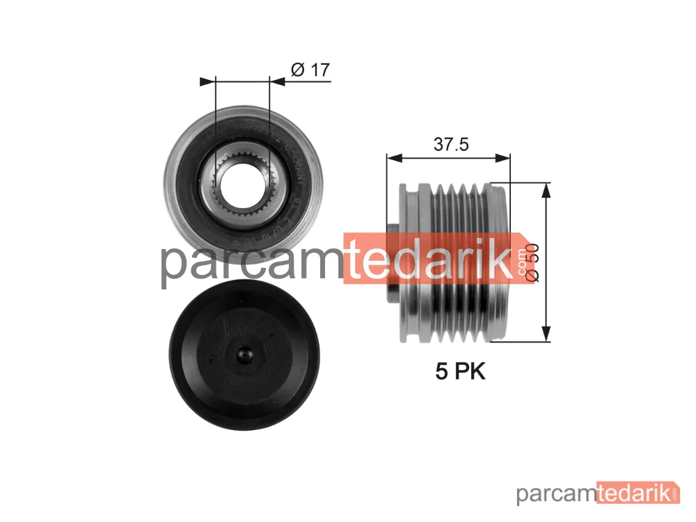 OAP7053 | Alternatör Kasnağı — Mercedes-Benz A-Serisi, Mercedes-Benz B-Serisi, Mitsubishi Colt VI