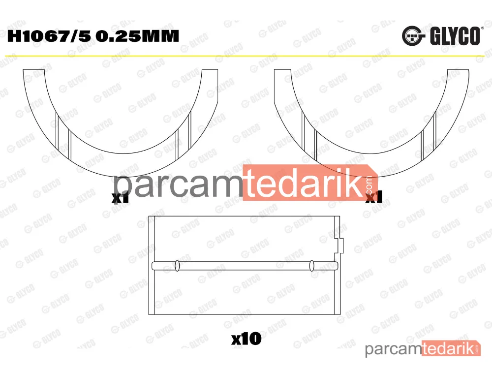 Krank Mili — Fiat Panda, Lancia Y10, Fiat Panda Kasa/eğik Arka - H1067/5025MM