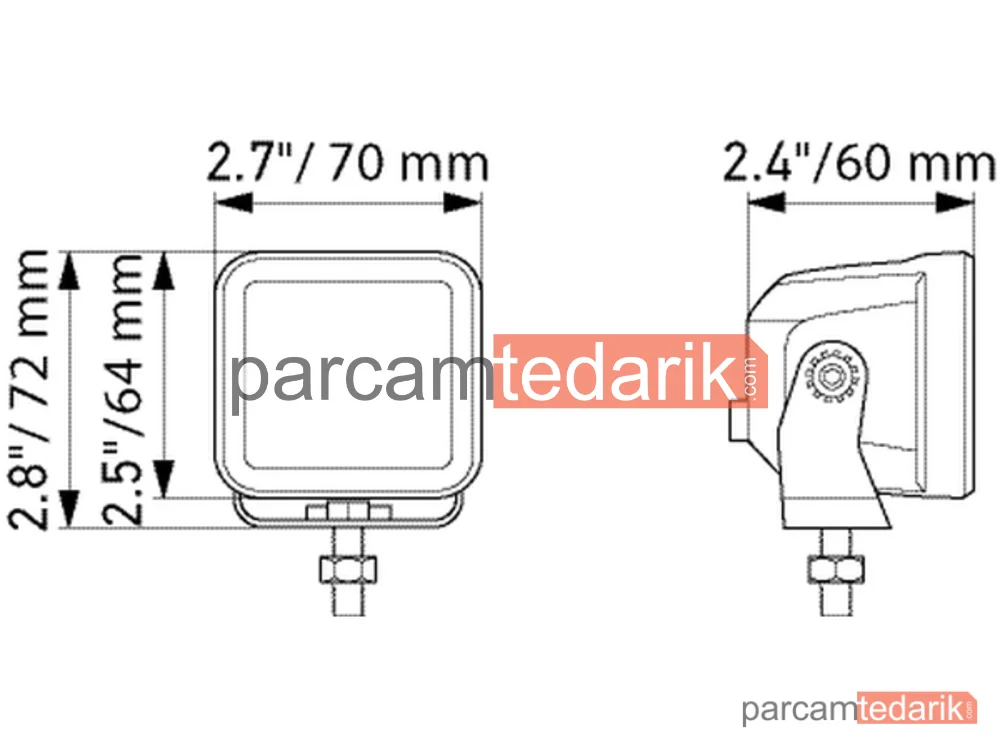 HELLA 1FA358176801 | Uzun Huzme Far — 12V-24V LED Siyah 70 MM Hareketli MO