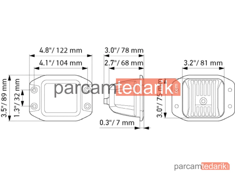 HELLA 1FA358176831 | Uzun Huzme Far 12V-24V LED Siyah 122 MM