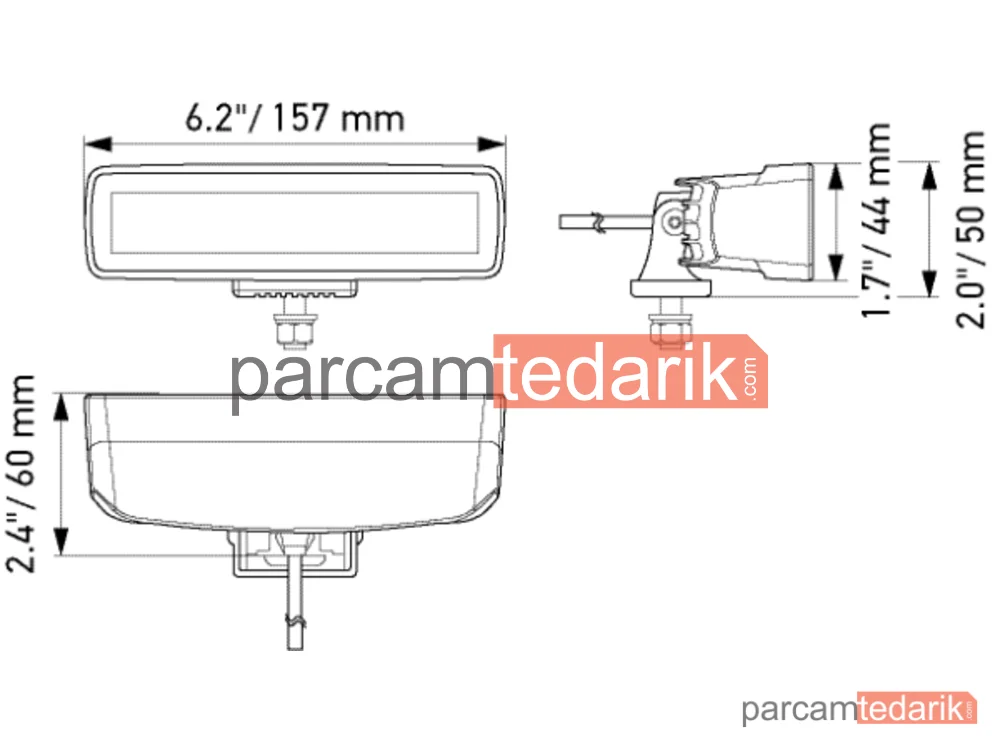 HELLA 1FB358176211 | Uzun Huzme Far 12V-24V LED Siyah Hareketli Montaj
