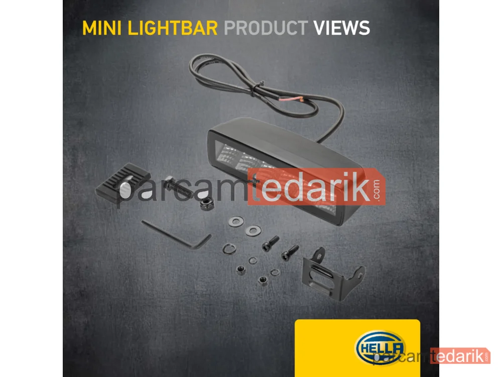 HELLA 1FB358176201 | Uzun Huzme Far 12V-24V LED Siyah Hareketli Montaj