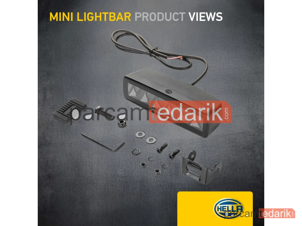 HELLA 1FB358176211 | Uzun Huzme Far 12V-24V LED Siyah Hareketli Montaj