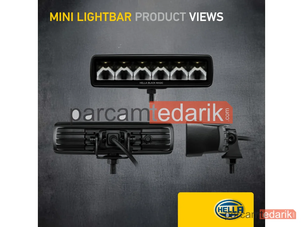 HELLA 1FB358176211 | Uzun Huzme Far 12V-24V LED Siyah Hareketli Montaj