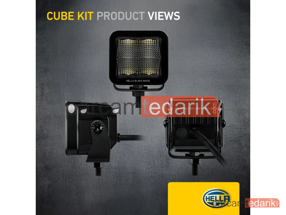 HELLA 1FA358176801 | Uzun Huzme Far — 12V-24V LED Siyah 70 MM Hareketli MO