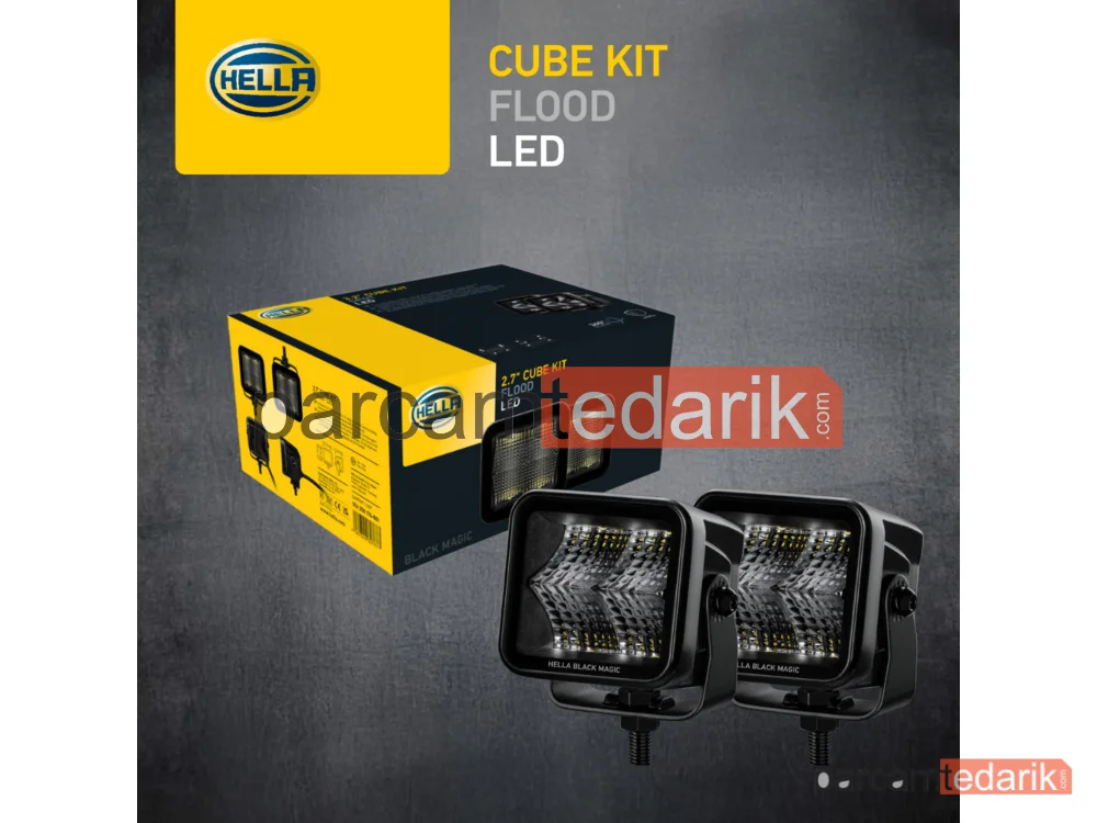 HELLA 1FA358176801 | Uzun Huzme Far — 12V-24V LED Siyah 70 MM Hareketli MO