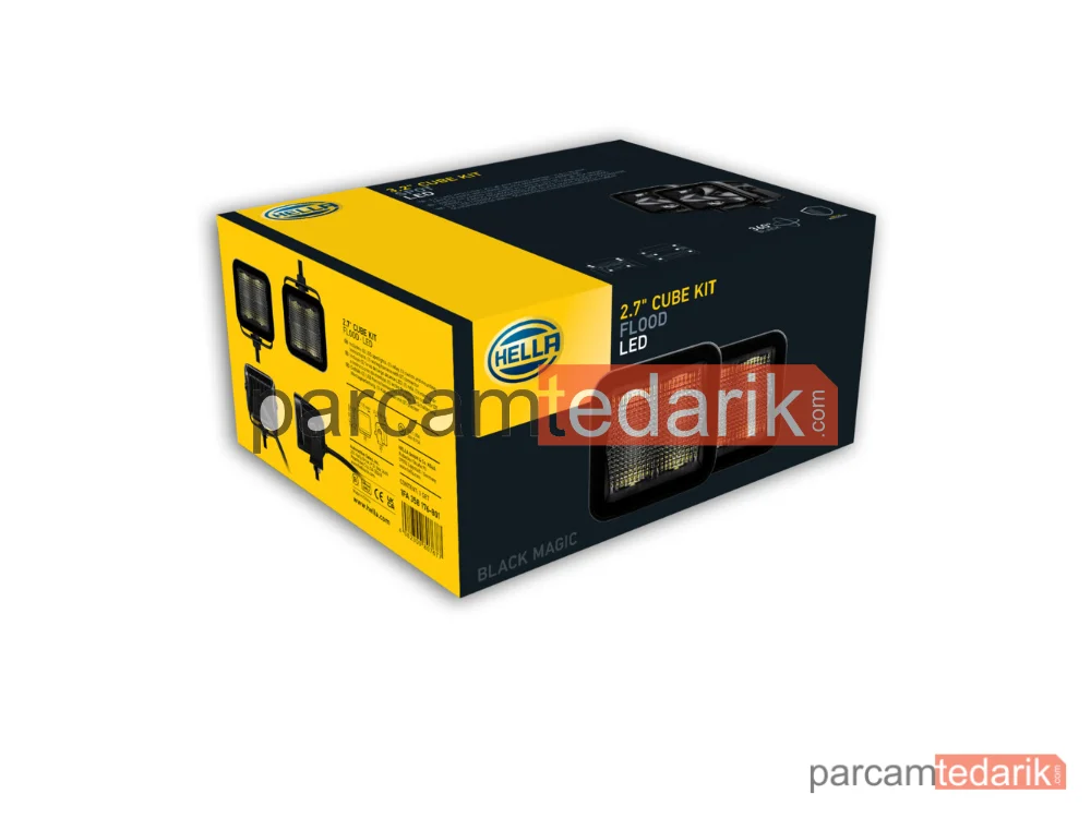HELLA 1FA358176801 | Uzun Huzme Far — 12V-24V LED Siyah 70 MM Hareketli MO