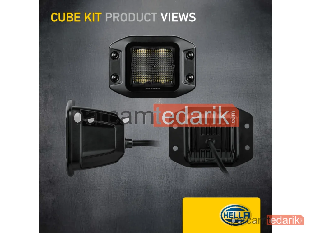 HELLA 1FA358176831 | Uzun Huzme Far 12V-24V LED Siyah 122 MM