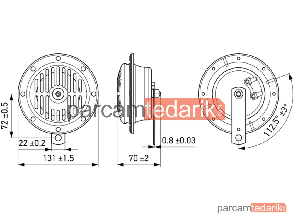 HELLA 3CA004811031 | Korna 24V Di-Dit Büyük Boy Süper TON Kalın Ü.K