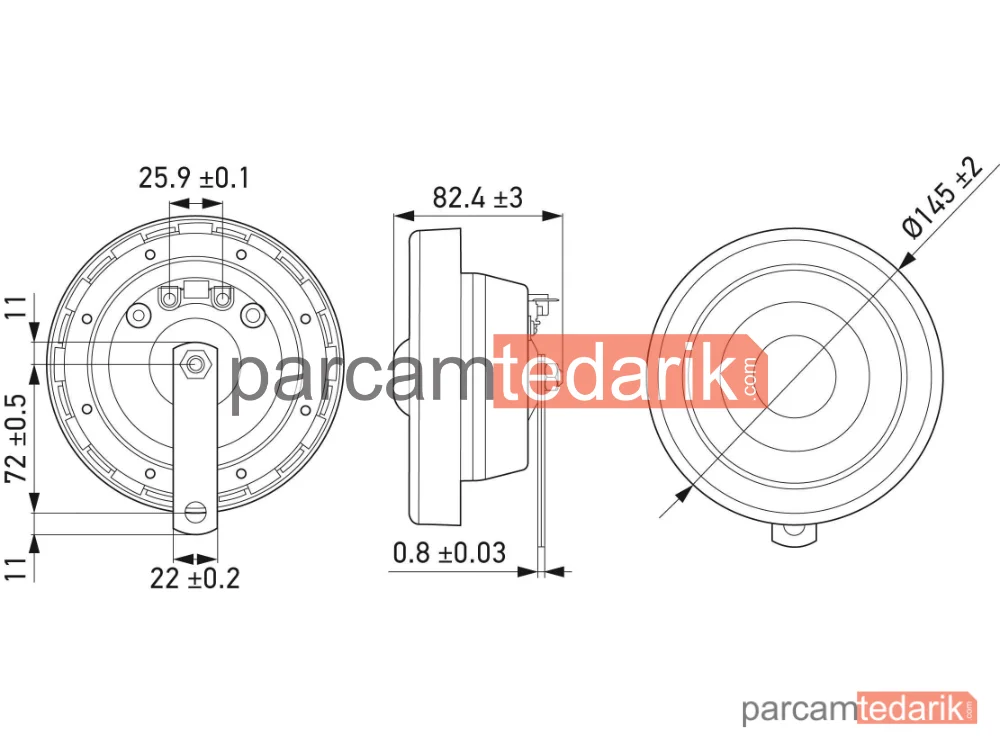 3CB004811101 | Korna 12V 280HZ-380HZ Takım