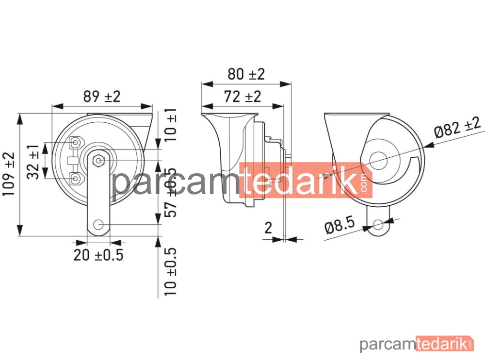 HELLA 3FH007424811 | Korna 72W 12V 110DB