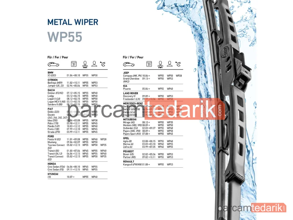 HELLA 9XW178878221 | Silecek Süpürgesi (550 mm) — Mercedes-Benz S-Serisi, Ford Transit, BMW 5