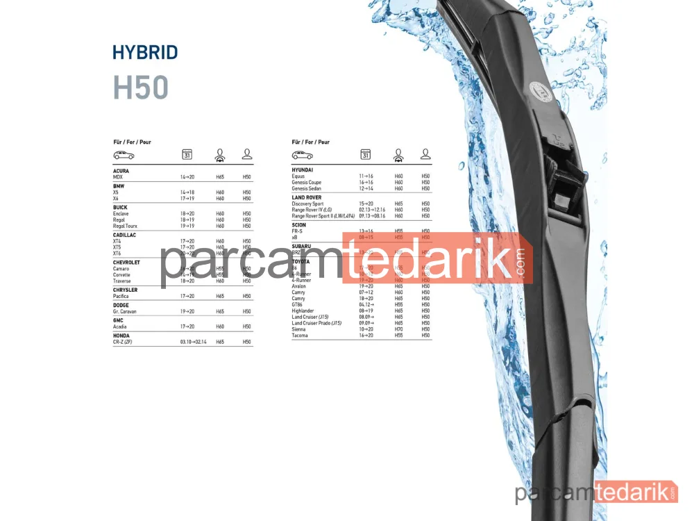HELLA 9XW204584201 | Silecek Süpürgesi (500 mm) — Toyota Camry, Land Rover Discovery Sport, BMW X5