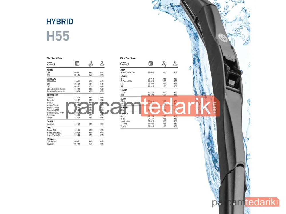 HELLA 9XW204584221 | Silecek Süpürgesi (550 mm) — Mazda CX-3, Toyota Land Cruiser 200, Honda Civic VIII