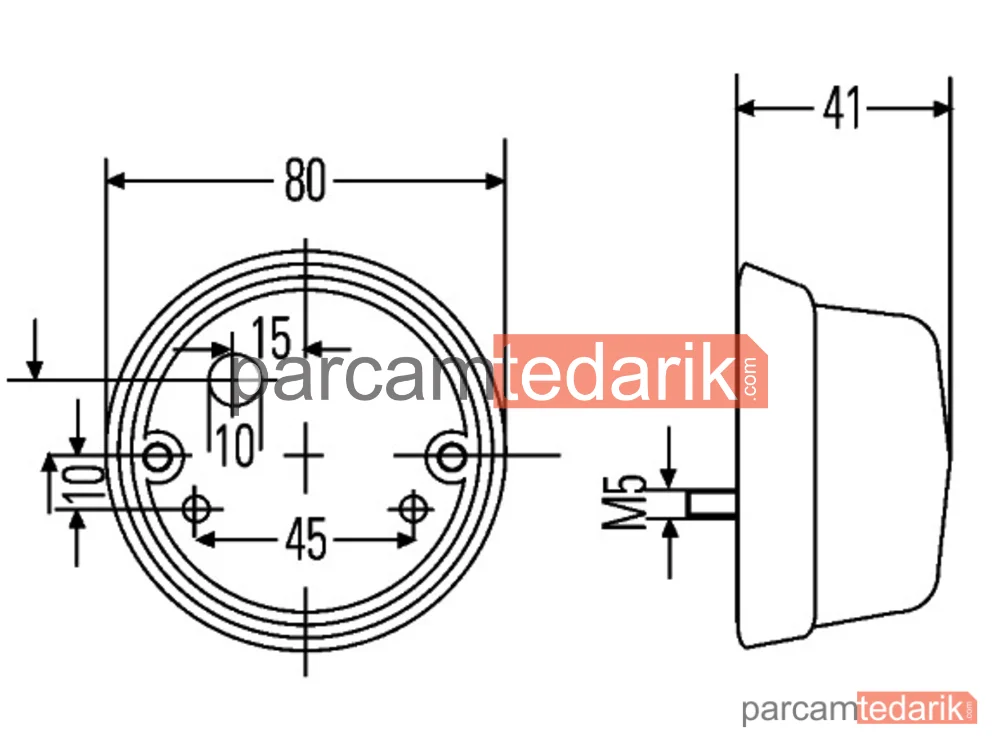 HELLA 2SA001259751 | Döner Lamba Arka (Sol-Üst Sağ) C5W Kırmızı — Auwarter