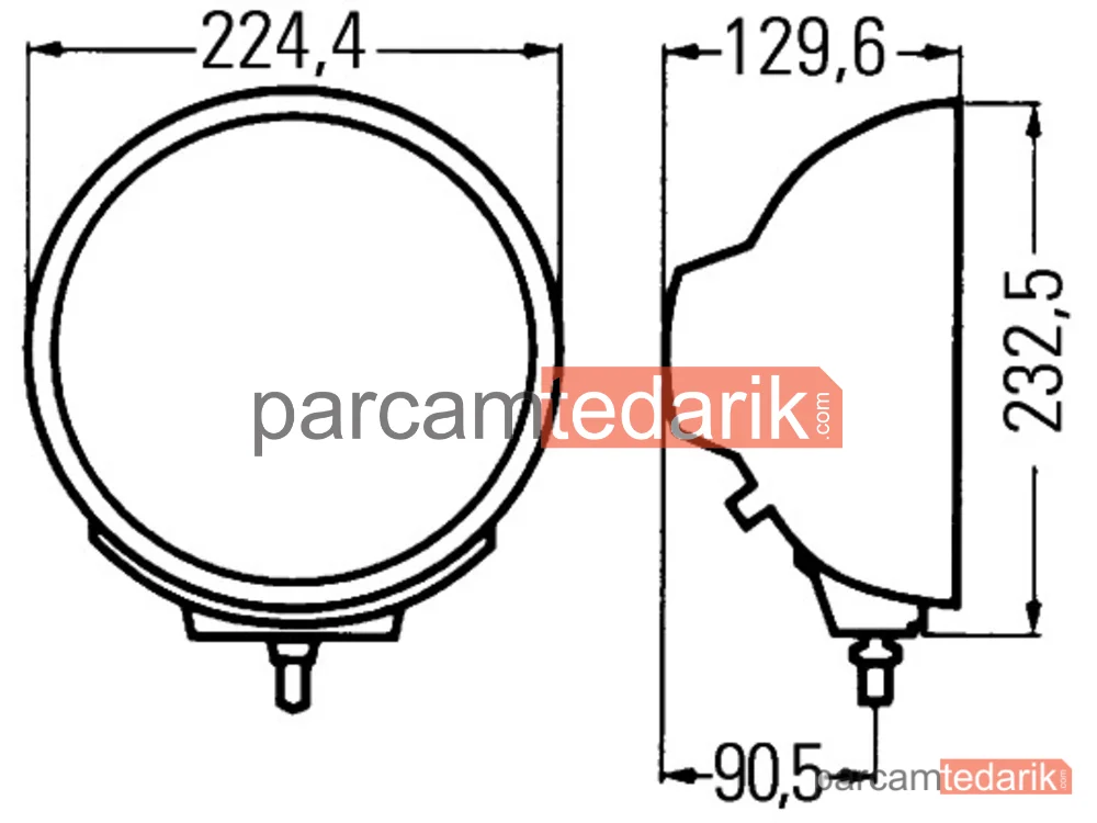 HELLA 1F8007560131 | SİS Lambası 3000 Nikel Metal Gövde MAVİ Cam Ampül P