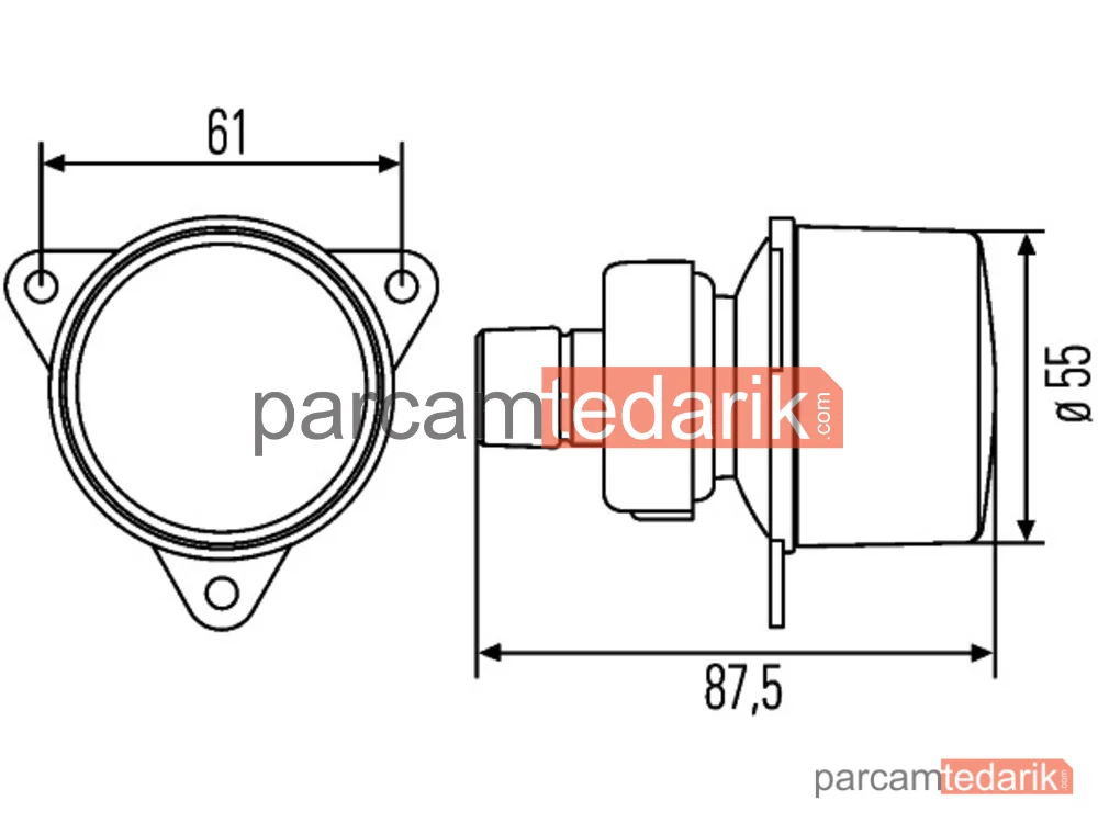 HELLA 2PF008221017 | Çizgi Lambası DIŞ Ön Sağ-Sol R5W AEBI
