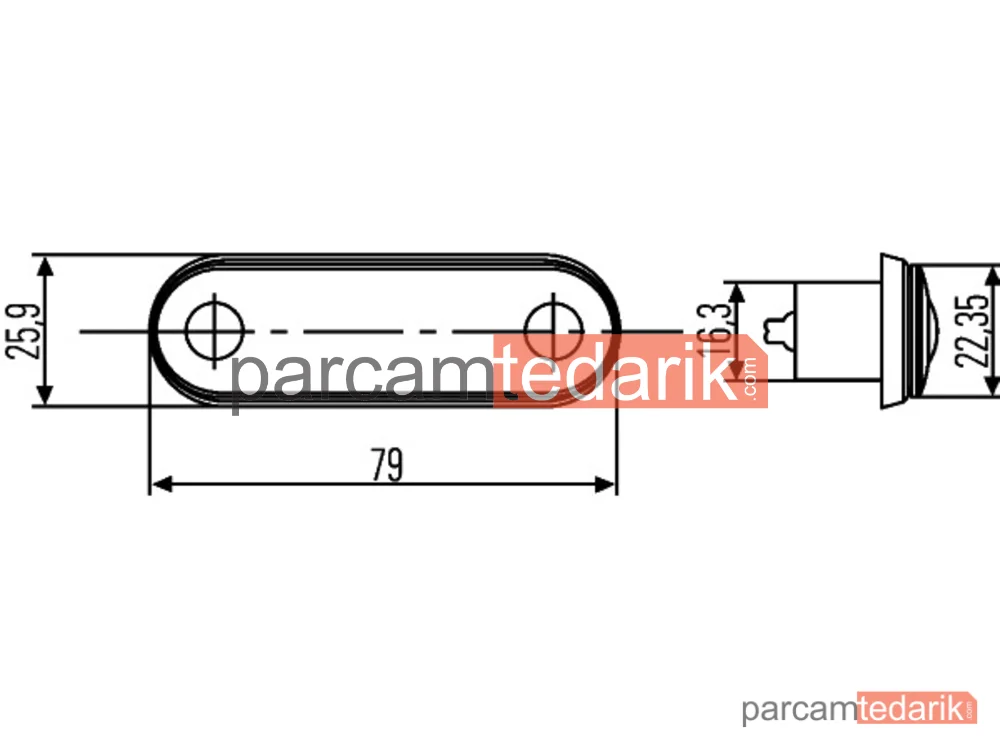 2XA959790401 | Dorse Arka Pozisyon Lambası Hella Tip SCHMITZ Kırmızı