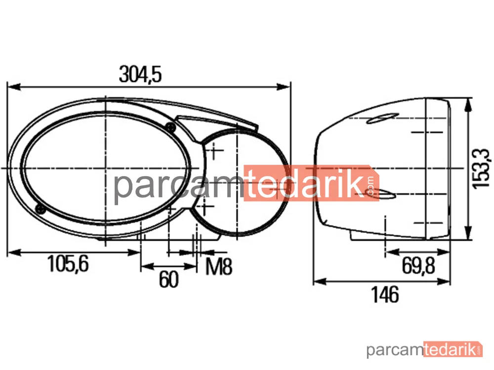 HELLA 1EB996167041 | Far (Sağ) — Fendt Vario