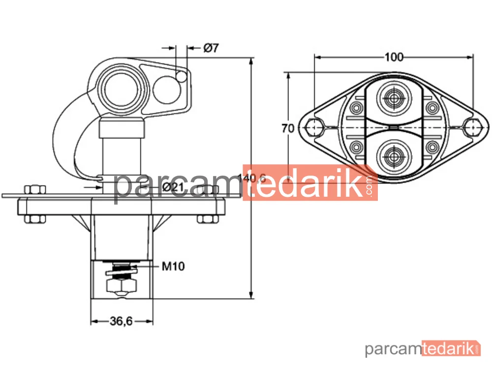 HELLA 6EK002843121 | Ana Şalter Akü 24V-500A M10X1 5 Çevirmeli Kumanda
