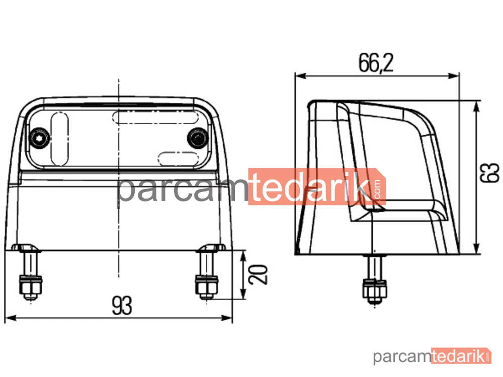 HELLA 2KA012271057 | Plaka Lambası EasyCon 500MM Üniversal CV