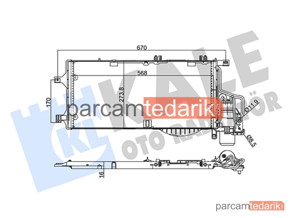342895 | Klima Kondenseri — Opel Combo, Opel Combo Tour, Opel Corsa C