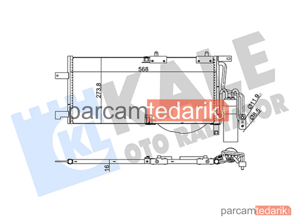 342915 | Klima Kondenseri — Opel Combo, Opel Corsa C, Chevrolet Corsa
