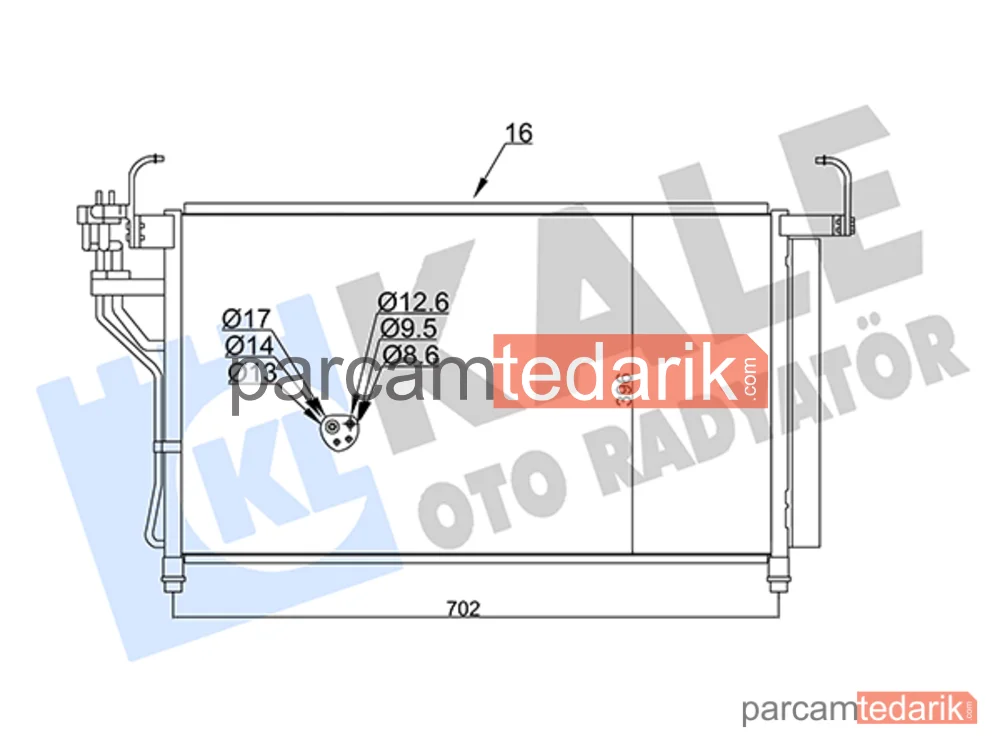345450 | Klima Kondenseri — Hyundai H-1 Travel, Hyundai H-1 Cargo