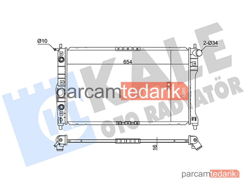 345880 | Su Radyatörü — Daewoo Nubira, Daewoo Nubira Wagon, Daewoo Leganza