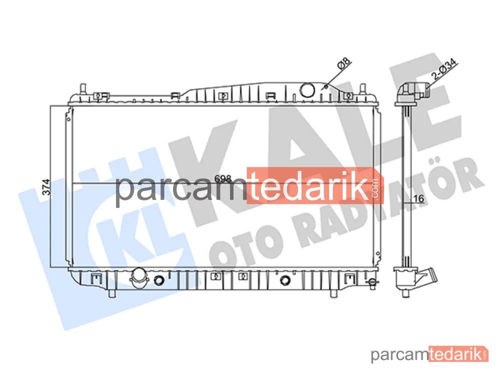 345885 | Su Radyatörü — Chevrolet Epica, Chevrolet Evanda, Daewoo Magnus
