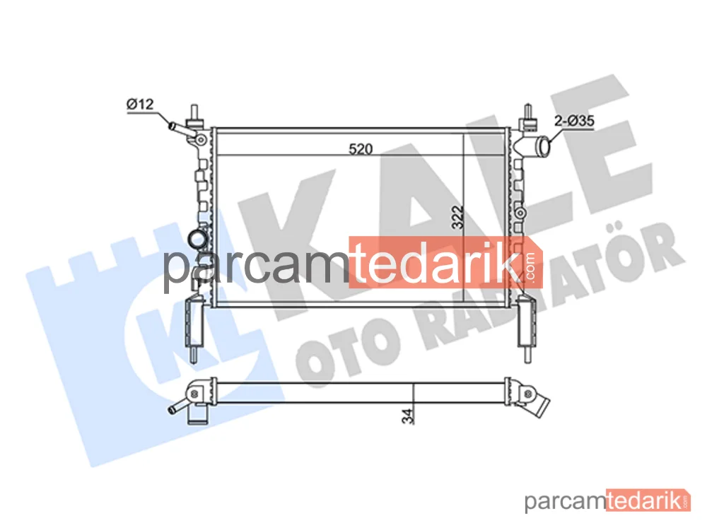 346195 | Su Radyatörü — Opel Astra F, Opel Astra F Cabrio, Opel Astra F Classic